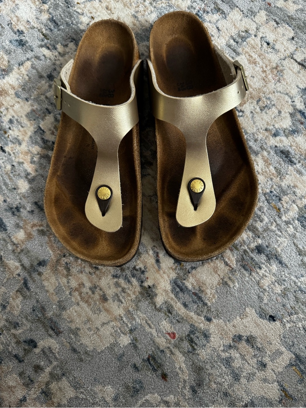 Birkenstock Metallic Gold Thong Sandals